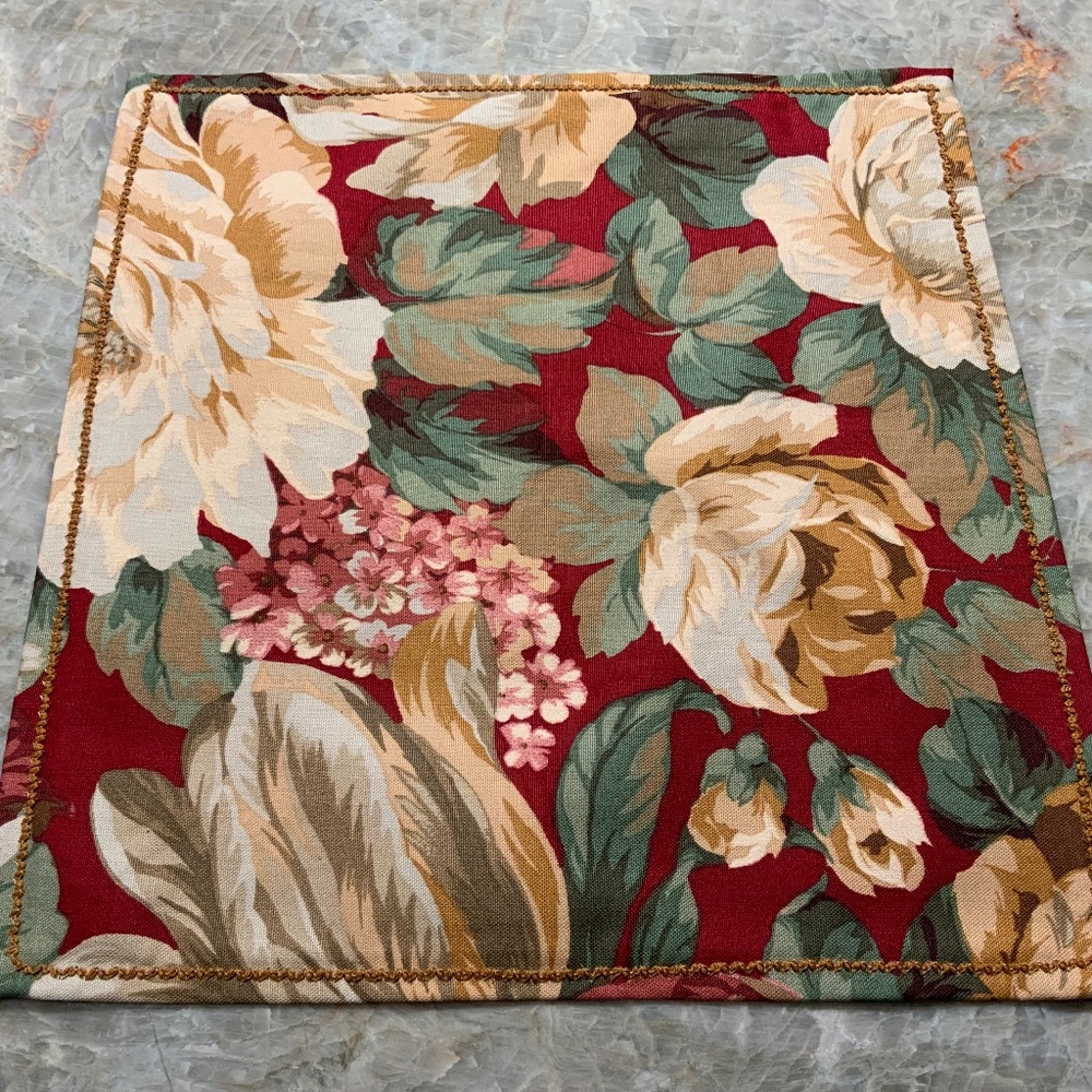 Set of 10 Cloth Napkins, Floral Shabby Chic